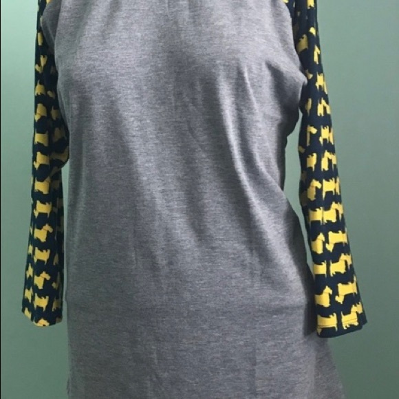 🧜🏼‍♀️2X EUC Blue gray stretch Randy Scottie Dogs LuLaRoe - Picture 4 of 7